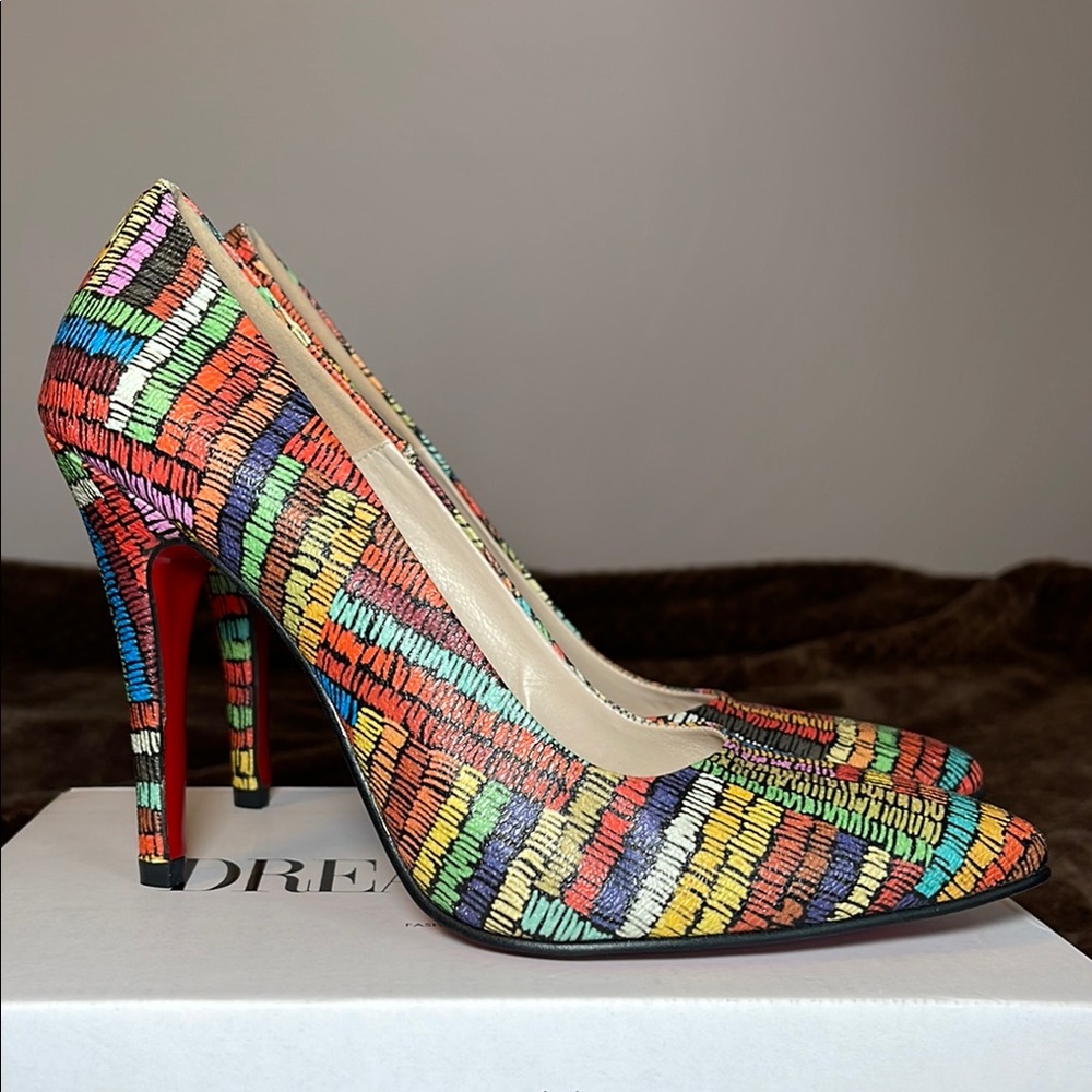 Multicolor Striped High Heel Pumps - Women - Picture 6 of 8